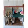 Image 1 : Vintage Hand Made Wooden Dollhouse With Furniture and Accessories