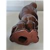 Image 7 : 1970s hand carved Wood Tobacco Jar, Japanese Dog Figurine, and Three Ceramic Mugs