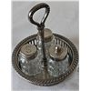 Image 5 : Pressed Glass Condiment Set With Silverplate Caddy and Crystal Decanter and pair of ashtrays