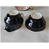 Image 4 : BLACK and Rose Adderley and Windsor Bone China Tea Trio and Creamer Set