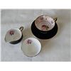 Image 5 : BLACK and Rose Adderley and Windsor Bone China Tea Trio and Creamer Set