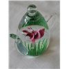 Image 5 : Glass Art Teapot Paperweight with Pink Flower Design