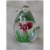 Image 6 : Glass Art Teapot Paperweight with Pink Flower Design