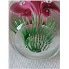 Image 7 : Glass Art Teapot Paperweight with Pink Flower Design