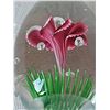 Image 8 : Glass Art Teapot Paperweight with Pink Flower Design