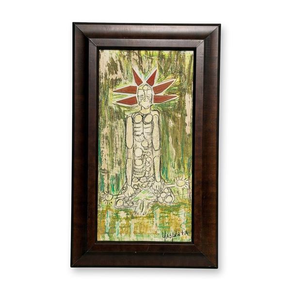 Alfonso Rendon aka Masplata (Panamanian, 1957 - 2025), Pastel on Board, Shaman