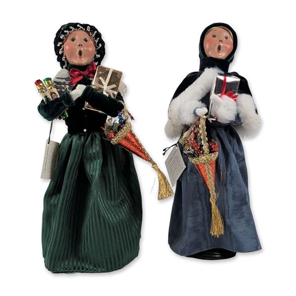 2pc Byers Choice Victorian Style Caroler Figurines