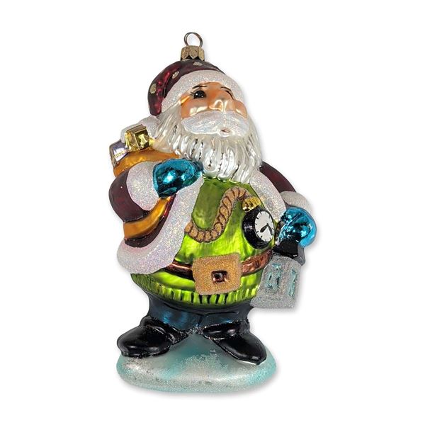 Christopher Radko Night Watch Santa Glass Ornament