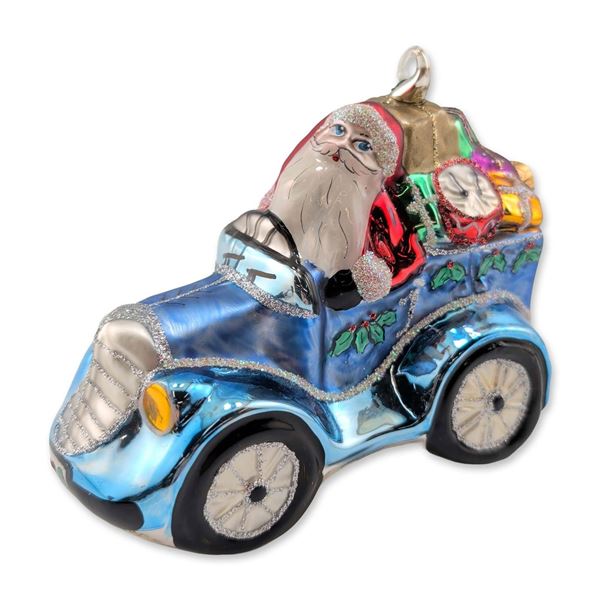 Christopher Radko Royal Roadster Santa Ornament
