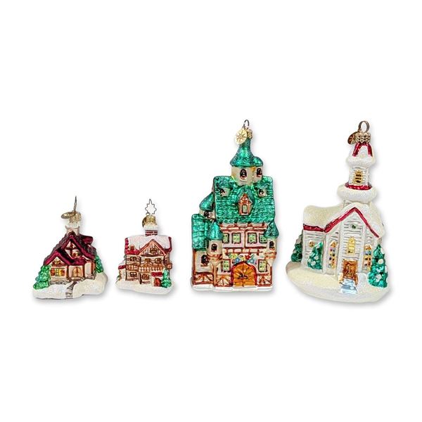 4pc Old World Christmas Glass Ornaments