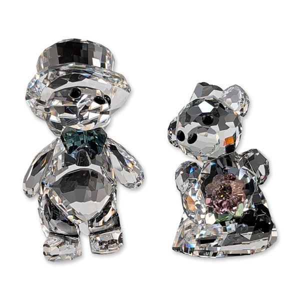 Swarovski Crystal Kris Bear Bride and Groom Figurines