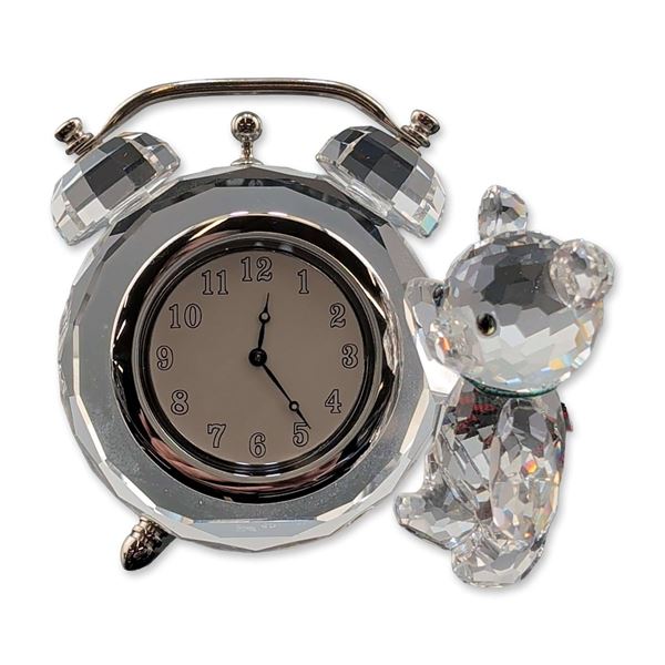 Swarovski Kris Bear Crystal Table Clock