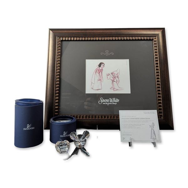 3pc Swarovski Disney Snow White Lithograph and Title Plaques