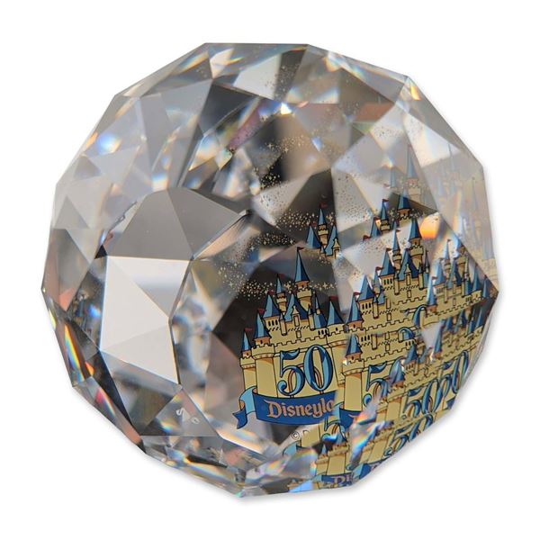 Swarovski Crystal Disneyland 50th Anniversary Commemorative Paperweight