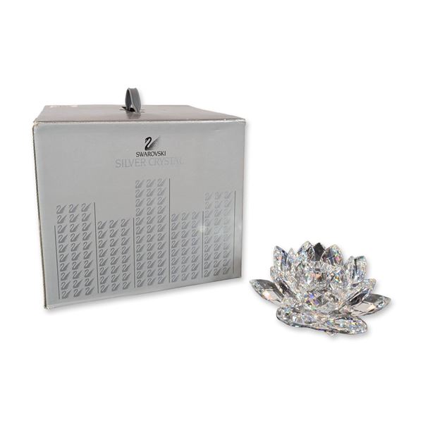 Swarovski Silver Crystal Water Lily Candle Holder