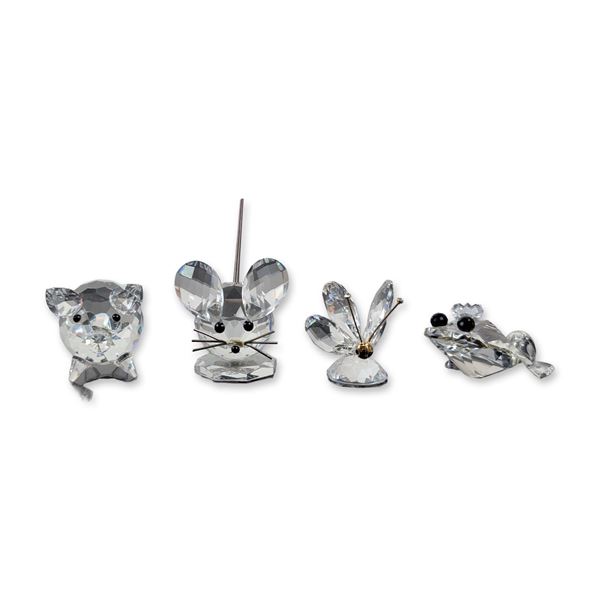 4pc Swarovski Crystal Miniature Animal Collection