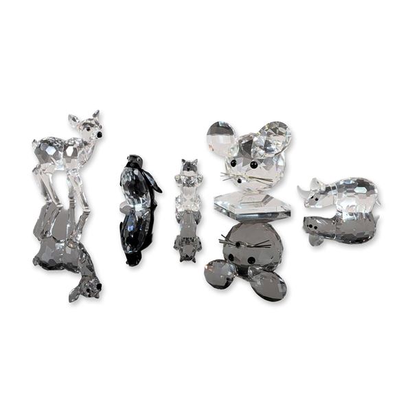 Collection of Five Swarovski Silver Crystal Animal Figurines