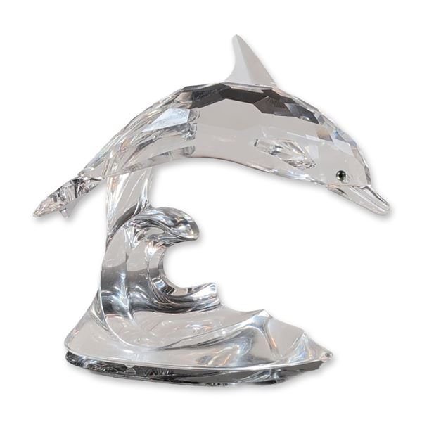 Swarovski Crystal Dolphin on Wave Figurine