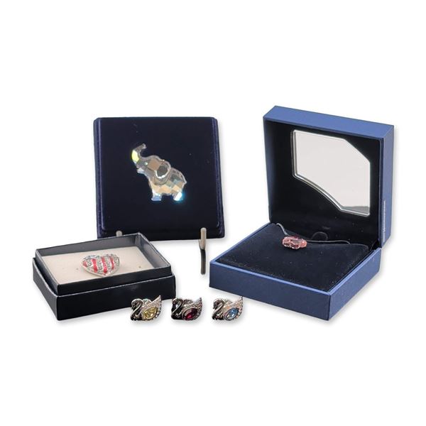 6pc Collection of Swarovski Crystal Jewelry and Pins