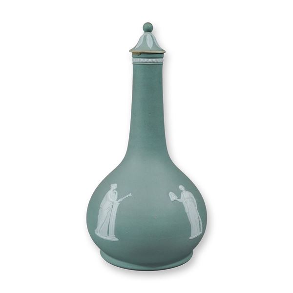Wedgwood Green Jasperware Liqueur Decanter for Humphrey Taylor and Co