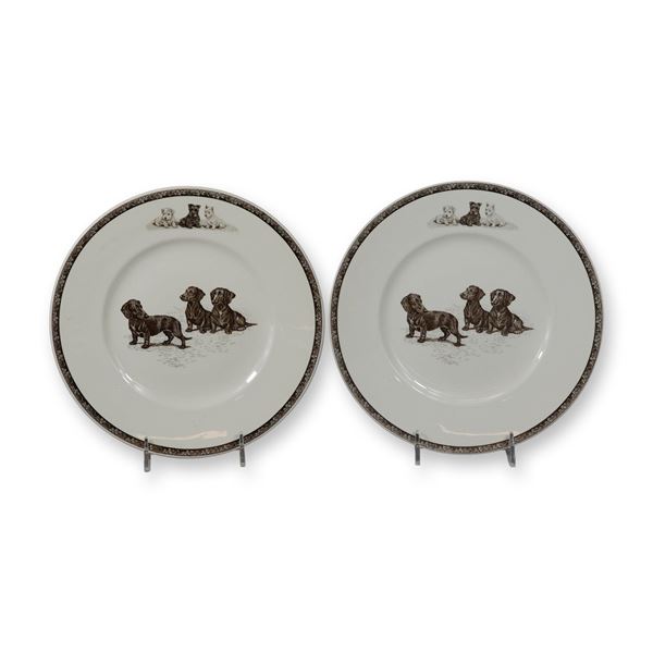 2pc Wedgwood Non-Sporting Terrier and Working Dog Plates