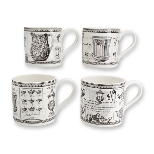 4pc Wedgwood Bone China Rubin Collection Mugs