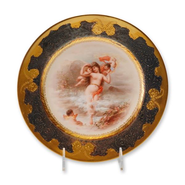 Royal Vienna Style Hand-Painted Porcelain Cabinet Plate