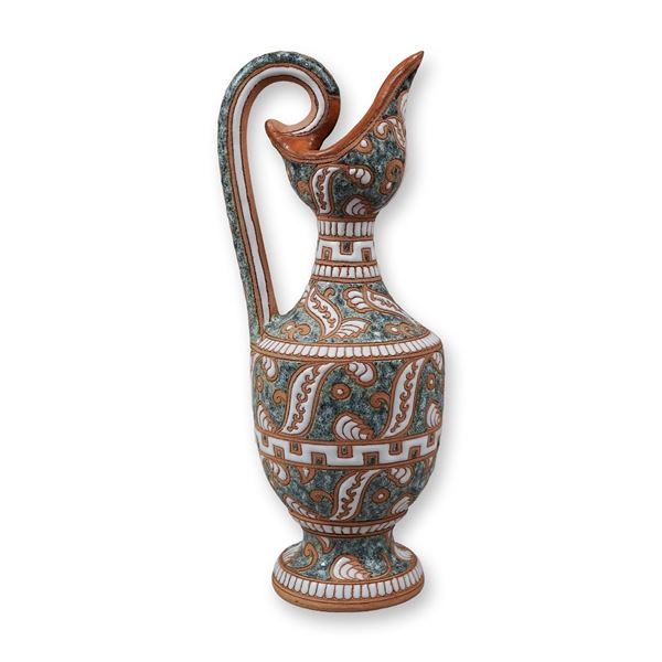 Bonis Pottery Hand-Painted Ceramic Ewer, Rhodes, Greece