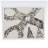 Image 1 : Framed Pastel & Graphite Drawing of Scissors w/ Botanical Designs
