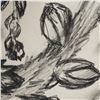 Image 5 : Framed Pastel & Graphite Drawing of Scissors w/ Botanical Designs