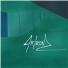 Image 4 : Ak/ron, Acrylic on Unstretched Canvas, Relativity in Deep Green, Signed
