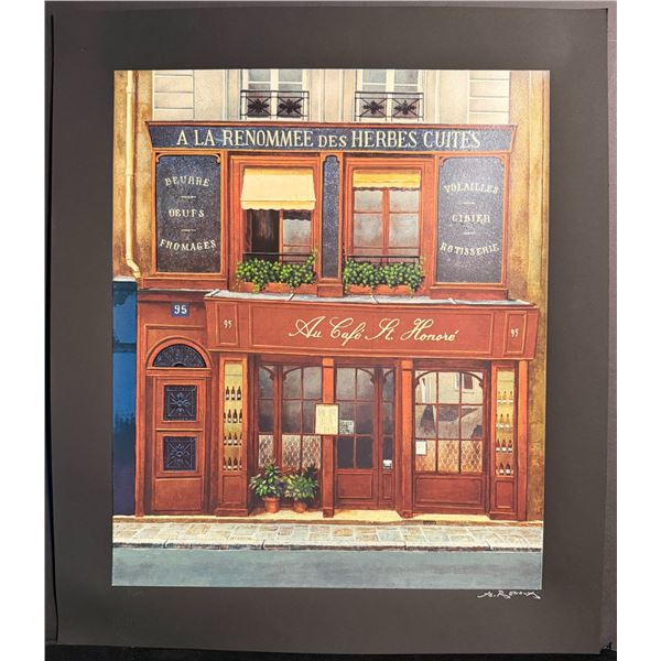 Andre Renoux (1939-2002), Serigraph, Cafe St. Honore, Signed