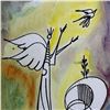 Image 2 : 3pc Alfonso Rendon aka Masplata (Panamanian, 1957 - 2025), Watercolor with Pen on Canvas, Angels and