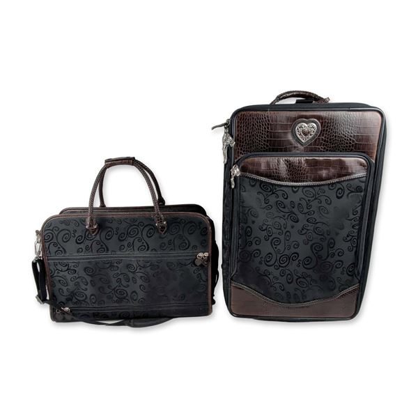 Brighton Two-Piece Scroll Pattern Luggage Set