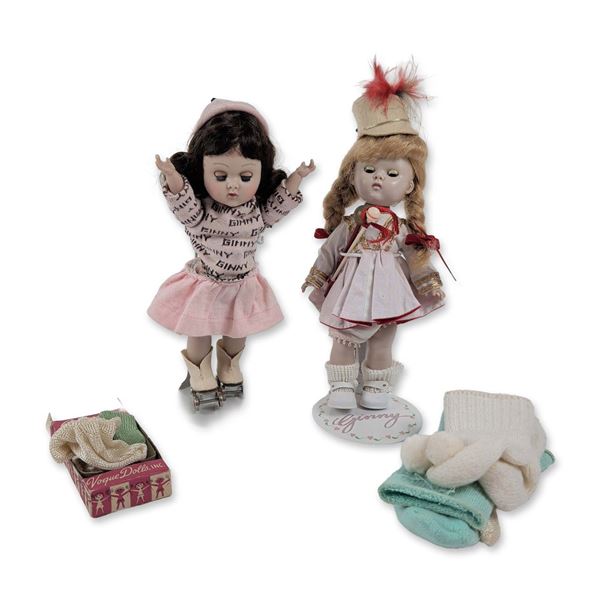 2pc Ginny Vogue Dolls, Skater and Drum Majorette with Assorted Clothing