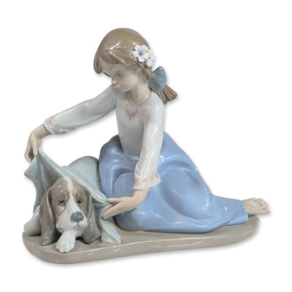 Lladro Spain Glazed Porcelain Dogs Best Friend Figurine 5688