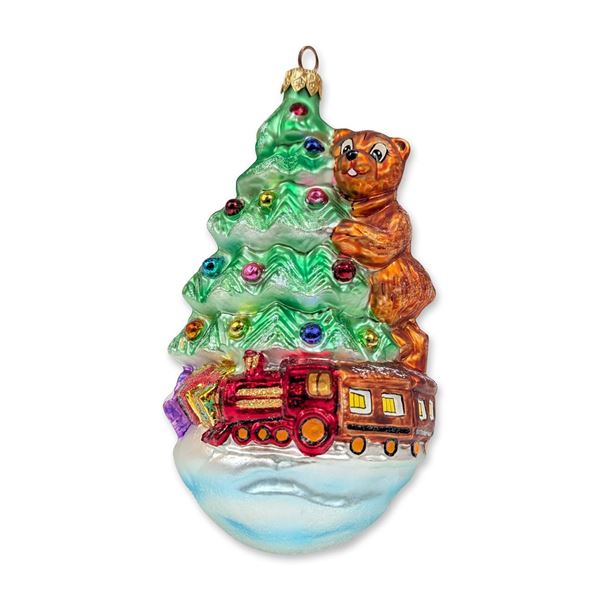 Christopher Radko Right On Track Glass Ornament