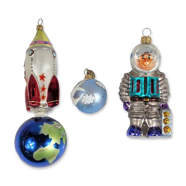 3pc Christopher Radko Space Ornaments