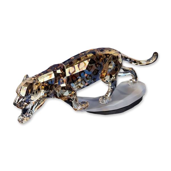 Swarovski Crystal Figurine, Golden Shine Jaguar