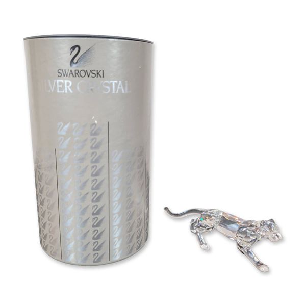 Swarovski Silver Crystal Leopard Figurine