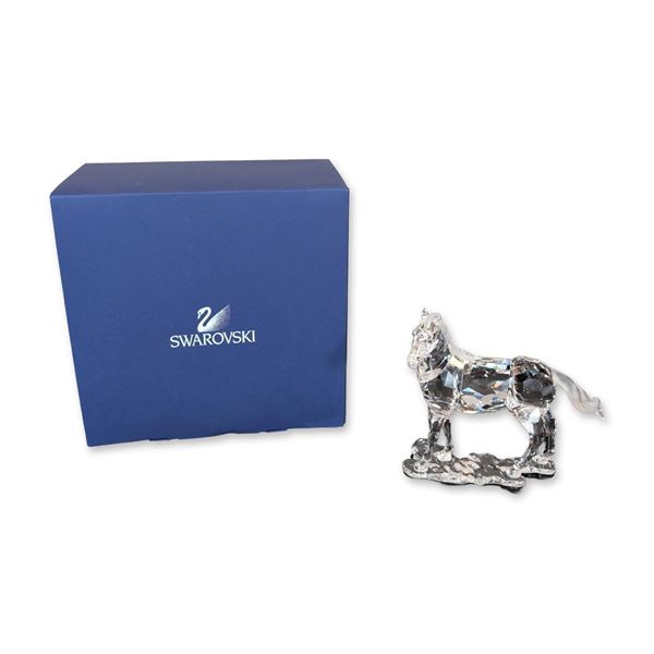 Swarovski Signed Faceted Crystal Mare Horse Figurine