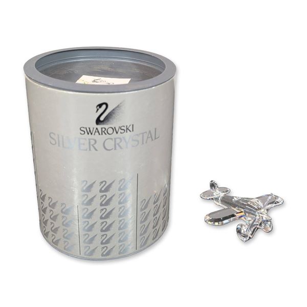 Swarovski Silver Crystal Airplane Figurine