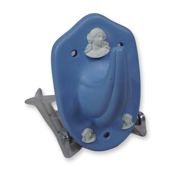 Wedgwood Blue Jasperware Wall Hook with Classical Relief Cameos