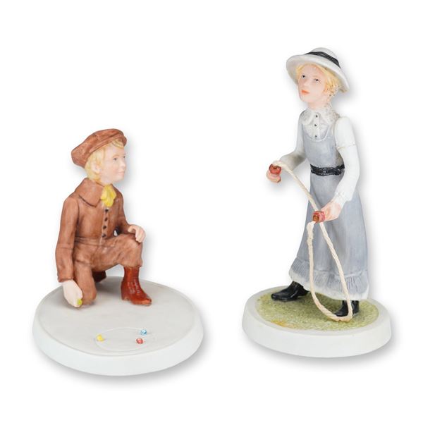 2pc Wedgwood Porcelain Figurines, Victorian Series