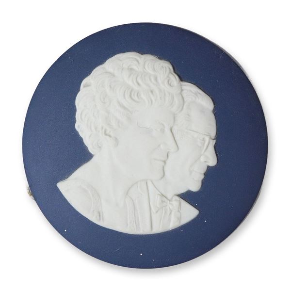 Wedgwood Portland Blue Jasperware Buten Museum Commemorative Medallion, 1972