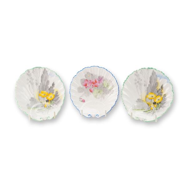 3pc Shelley England Shell Dishes