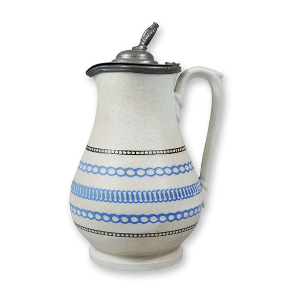British Salt-Glazed Stoneware Syrup Jug in the Style of Dudson