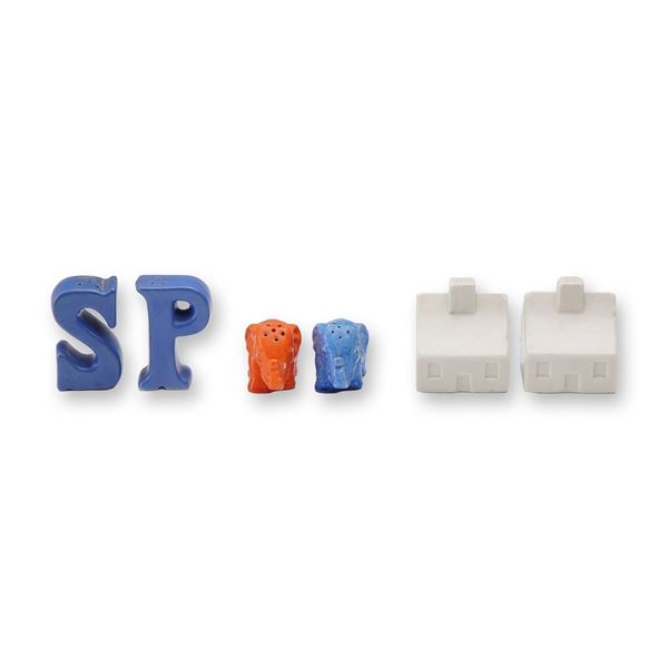 6pc Salt and Pepper Shaker Collection - Letters, Elephants, and Houses
