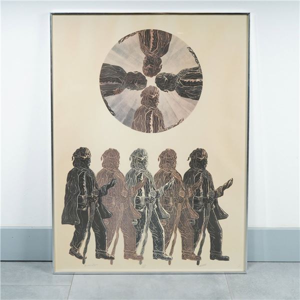 Theodore, Blind World, Large Woodcut on Paper, Edition 309/500