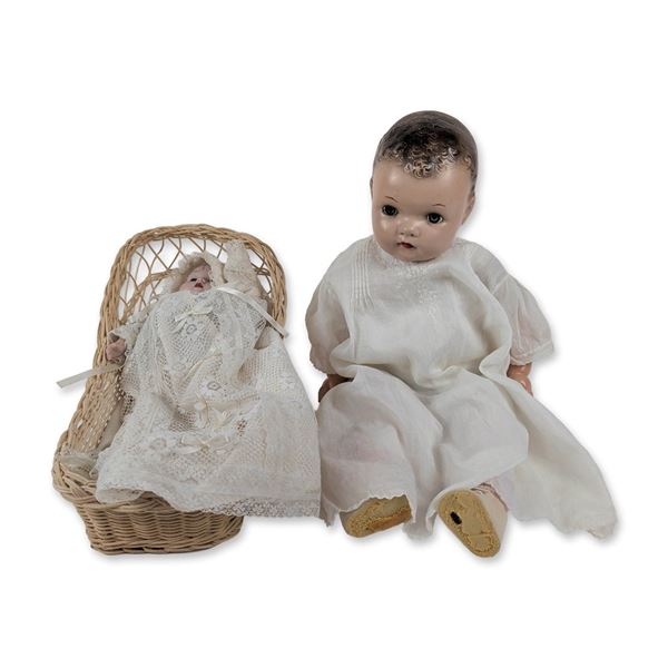 2pc Ideal Doll Co. Composition Baby Doll and Musical Doll